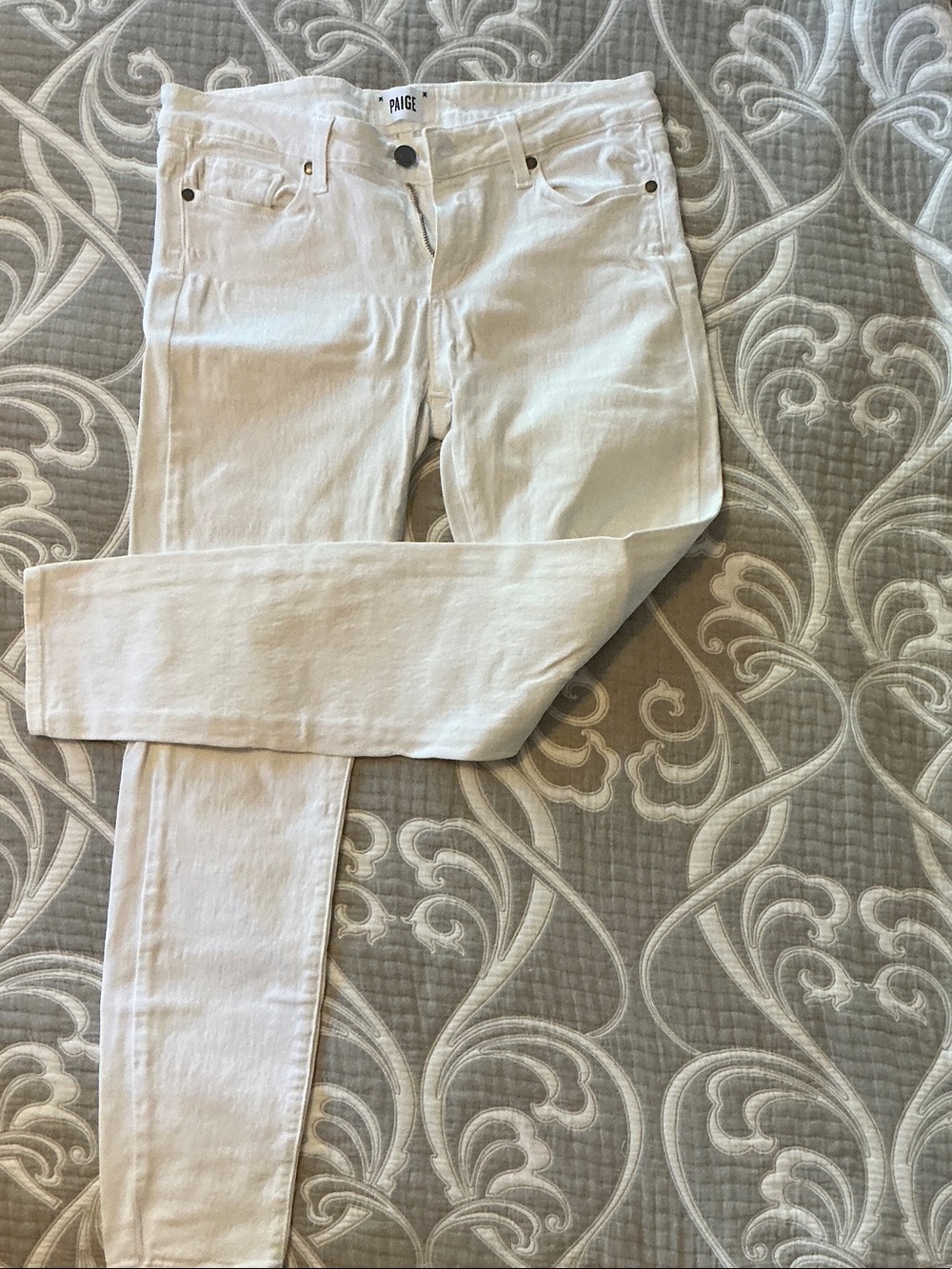 PAIGE Verdugo Ankle Cream Skinny Jeans Size 29